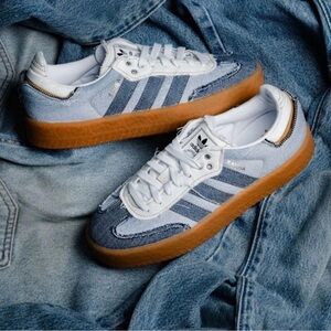Adidas Samba Blue and White Sneakers